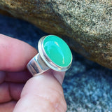 Chrysoprase and Sterling Silver Ring