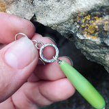 Cultured Sea Glass (Green) and Sterling Silver Earrings
