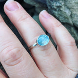 Aquamarine and sterling silver ring