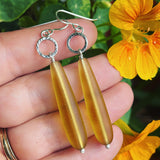 Cultured Sea Glass (Yellow) and Sterling Silver Earrings