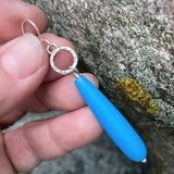 Cultured Sea Glass (Blue) and Sterling Silver Earrings