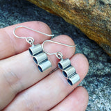 Tube Drop Sterling Silver Earrings