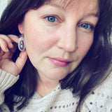 Fordite and Sterling Silver Earrings