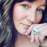 Snow Bowl Chalcedony and Sterling Silver Ring