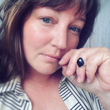 Black Obsidian and Sterling Silver Ring