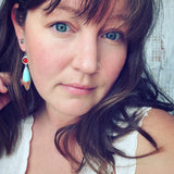 Honeycomb Chalcedony, Cuprite and Chrysocolla and Sterling Silver Earrings