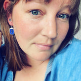 Natural Surface Lapis Lazuli and Sterling Silver Earrings
