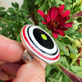 Fordite and Sterling Silver Ring