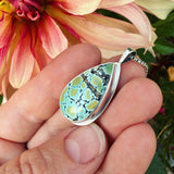 Hubei Turquoise and Sterling Silver Pendant