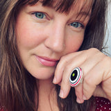 Fordite and Sterling Silver Ring