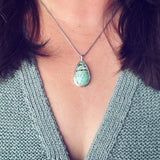 Hubei Turquoise and Sterling Silver Pendant