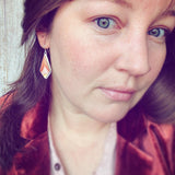 Orange Banded Carnelian and Sterling Silver Earrings