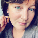 Cultured Sea Glass (Yellow) and Sterling Silver Earrings