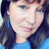 Cultured Sea Glass (Periwinkle) and Sterling Silver Earrings