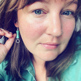 Cultured Sea Glass and Sterling Silver Earrings
