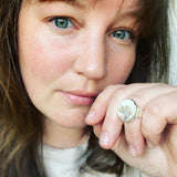 Dendritic Agate and Sterling Silver Ring