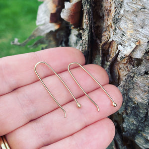 14K Gold Long Hoops