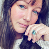 Chrysocolla in Quartz and Sterling Silver Ring