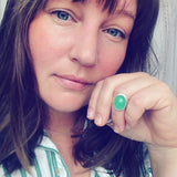 Chrysoprase and Sterling Silver Ring