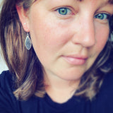 Black Drusy and Sterling Silver Earrings