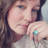 Opalized Wood and Sterling Silver Ring
