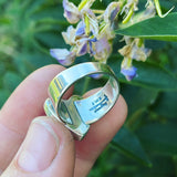 Titanium Drusy and Sterling Silver Heart Ring