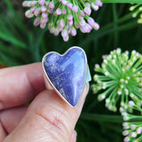 Sugilite and Sterling Silver Heart Ring