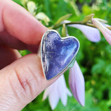 Sugilite and Sterling Silver Heart Ring