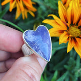Sugilite and Sterling Silver Heart Ring