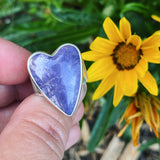 Sugilite and Sterling Silver Heart Ring