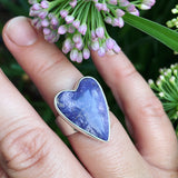 Sugilite and Sterling Silver Heart Ring