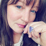 Sugilite and Sterling Silver Heart Ring