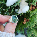 Moss Agate and Sterling Silver Ring