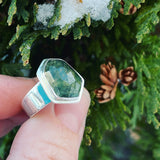 Moss Agate and Sterling Silver Ring