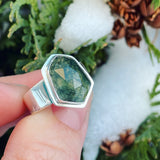 Moss Agate and Sterling Silver Ring
