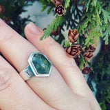 Moss Agate and Sterling Silver Ring