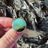 Peruvian Blue Opal and Sterling Silver Ring