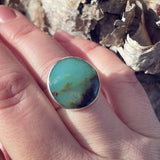 Peruvian Blue Opal and Sterling Silver Ring