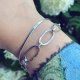 Textured Oval Link Bracelet