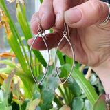 Sterling Silver Marquise Earrings - Large