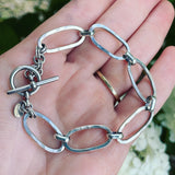 Textured Oval Link Bracelet