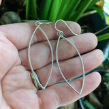 Sterling Silver Marquise Earrings - Large