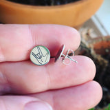 I LOVE YOU Sterling Silver Post Earrings