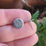 I LOVE YOU Sterling Silver Post Earrings