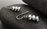 Tube Drop Sterling Silver Earrings