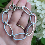 Textured Oval Link Bracelet