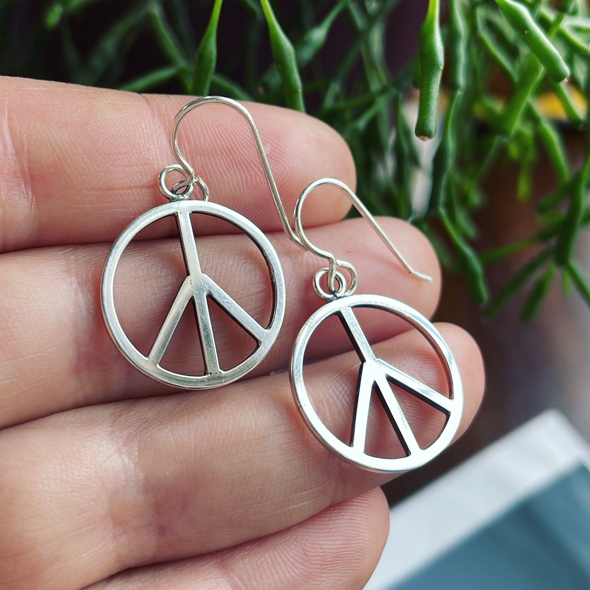 Silver Peace Earrings