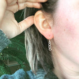 Tube Drop Sterling Silver Earrings