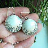 Tree Silhouette Sterling Silver Earrings
