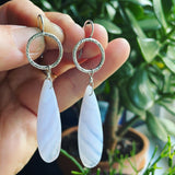 Blue Lace Agate and Sterling Silver Earrings